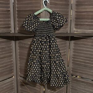 Charming Black and Gold Kids Dress